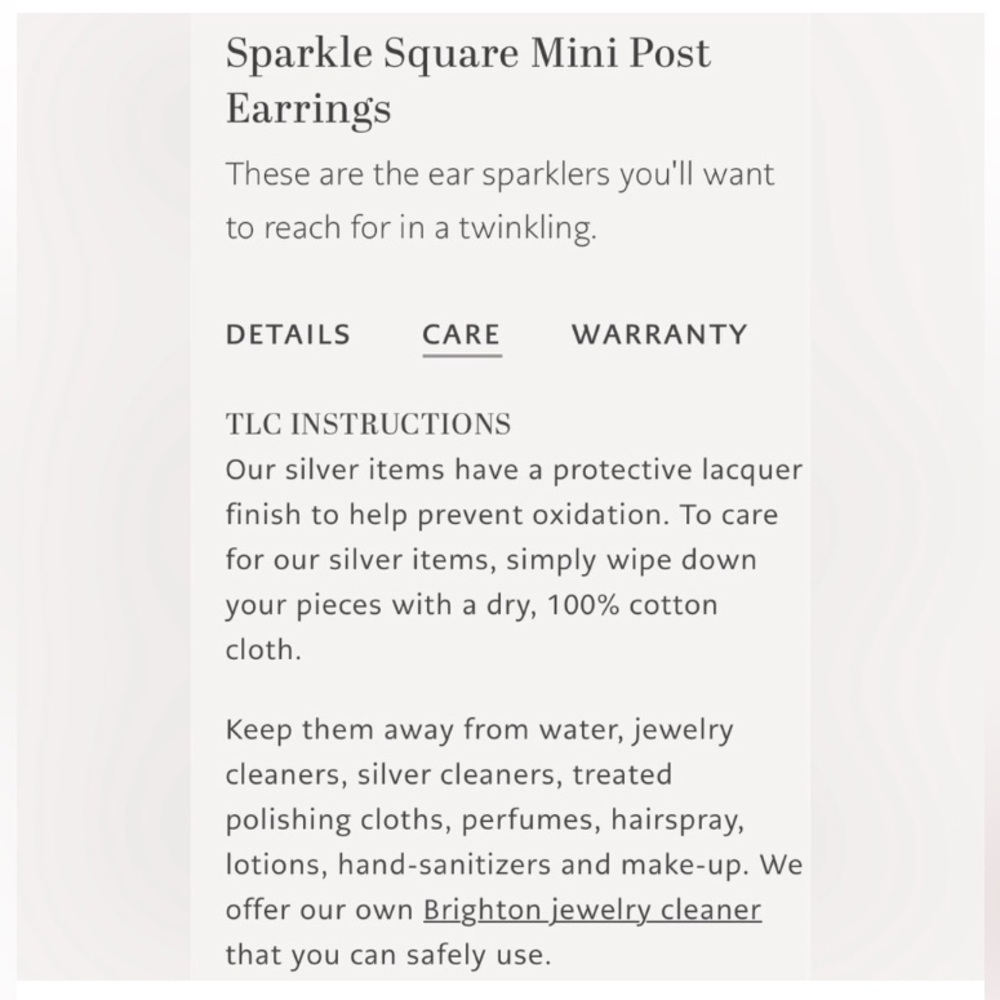 Brighton Silver Sparkle Square Earrings. New with tags, and gift bag. - Picture 8 of 8